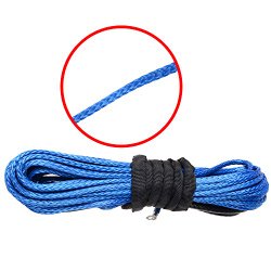 Astra Depot BLUE 50′ x 3/16″ Dyneema Synthetic Cable Winch Rope 5400LBs Recovery Car ATV UTV KFI SUV Ramsey