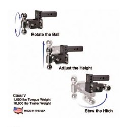 B&W TS10033B Tow and Stow Magnum Receiver Hitch Ball Mount