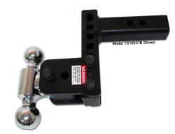 B&W TS20040B Tow & Stow Double Ball Hitch 2 5/16″ x 2″ Balls with 2.5″ Shank 7″ Drop or 7 1/2″ Rise