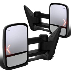 Chevy/GMC GMT900 Pair of Power+Heated+Arrow Turn Signal Light Manual Folding Towing Side Mirror