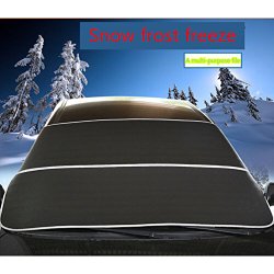 JCSPORTLINE Black Car Cover Windshield Window Snow Ice Frost Shade Sunshade Sunscreen Visor (Size: 200*95cm)
