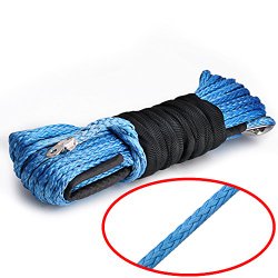 Off Road Truck Trailer ATV SUV Replacement Cable 50′ x 1/4″ Synthetic Winch Rope 5250 lbs