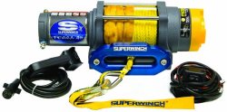 Superwinch 1145230 Terra 45 4500lbs/2046kg single line pull with hawse, handlebar mnt toggle, handheld remote, and synthetic rope