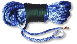 U.S. made AMSTEEL BLUE WINCH ROPE 1/4 inch x 50 ft Blue (9,200 lb strength) (4X4 VEHICLE RECOVERY)