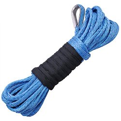 Yescom 1/4″ x 50′ Winch Rope Dyneema Synthetic Cable Blue ATV SUV Recovery Replacement (Load Capacity: 5000 lbs)