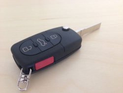 BRAND NEW AUDI A4 A6 A8 TT KEY FOB SHELL REPLACEMENT CASE WITH LOGO and PANIC