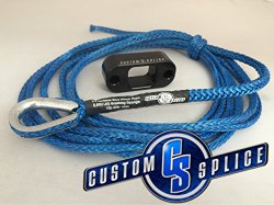 Custom Splice Pullzall Synthetic Winch Rope Conversion Kit. (Blue Rope with Black Fairlead)