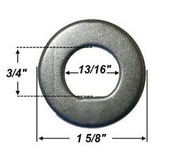 Trailer Spindle Washer, 3/4″ ID Flat “D” Shape #32402, #290-0233390