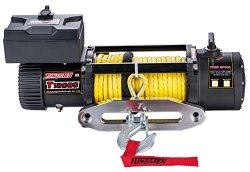 Tungsten4x4 T12000S Offroad 12000 lbs Load Capacity Electric Winch with Synthetic Rope, Hawse Fairlead and Handheld Remote