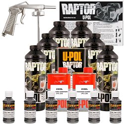 U-POL Raptor Charcoal Metallic Urethane Spray-On Truck Bed Liner Kit w/ FREE Spray Gun, 6 Liters