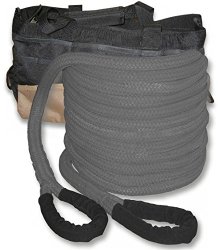 U.S. made “Charcoal Gray” PolyGuard Kinetic Recovery (Snatch) ROPE – 1 inch X 30 ft with Heavy-Duty Carry Bag (4X4 VEHICLE RECOVERY)