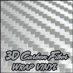 12″ X 60″ (1ft X5ft) Silver Carbon Fiber 3D Professional Grade Wrap Vinyl Film Sheet-hq