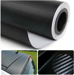 3D Black Carbon Fiber Film Twill Weave Vinyl Sheet Roll Wrap – 24”x60”