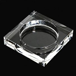 Amlong Crystal Large Square Crystal Ashtray with Gift Box, 6-inch, Clear