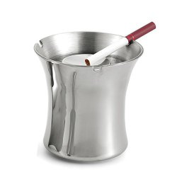 Ashtray, Newness Stainless Steel Tabletop Decoration Unbreakable Home Ashtray, Waist Shape, Large Size
