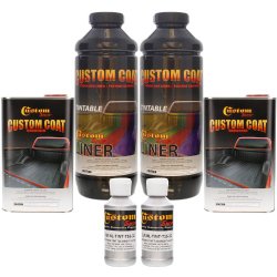 Custom Coat BRIGHT SILVER 1 Liter Urethane Spray-On Truck Bed Liner Kit