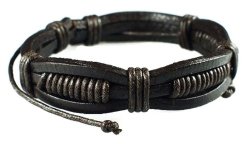 Drak Brown Retro Zen Bracelet / Leather Bracelet / Leather Wristband / Surf Bracelet / Tribal Bracelet / Hemp Bracelet Adjustable Size, for Men, Women, Boys and Girls, Teen