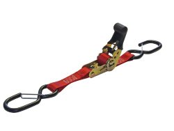 Erickson 05710 Black 1″ x 6′ Heavy Duty Motorcycle Ratchet Strap with Safety Hook, (Pack of 2)