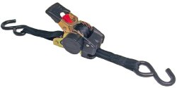 Erickson 34415 Pro Series Black Retractable Ratcheting Tie-Down Strap (Pack of 2, 1″ x 10′)