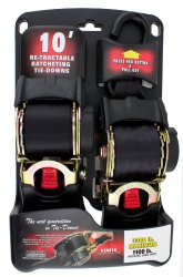 Erickson 34416 Pro Series Black 2″ x 10′ Retractable Ratcheting Tie-Down Strap