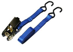 Everest S1001 Blue 1″ x 6′ Standard Ratchet Tie Down with S-Hook – 900 lbs. Load Capacity