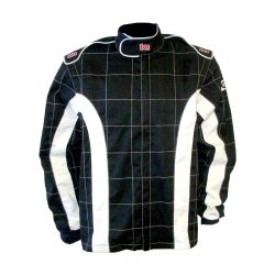 K1 Race Gear 21-TRI-NW-L Black/White Large Single Layer Triumph PROBAN Cotton SFI Rated Fire Jacket