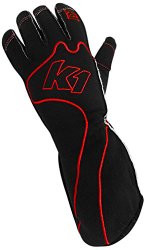 K1 Race Gear RS1 Reverse Stitch Kart Racing Gloves (Red/Black, X-Small)