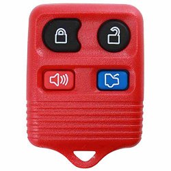 KeylessOption Red Replacement 4 Button Keyless Entry Remote Control Key Fob Clicker