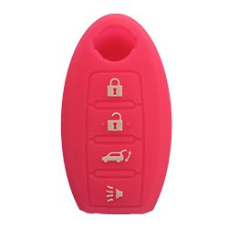 New Peachblow Silicone Smart Remote Key Cover Key Fob Skin Covers replacement for Nissan Maxima Altima Gt-r Sentr Murano