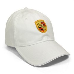 Porsche Crest Logo White Baseball Cap