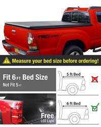 Premium TriFold Tonneau Truck Bed Cover For 05-15Toyota Tacoma (with/without utility track) 6 feet (72 inch) Trifold Truck Cargo Bed Tonno Cover (NOT For Stepside)