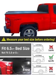 Premium TriFold Tonneau Truck Bed Cover For 07-13 Chevy/GMC Silverado/Sierra (New Body Style) 6.5 feet (78 inch) Trifold Truck Cargo Bed Tonno Cover (NOT For Stepside)