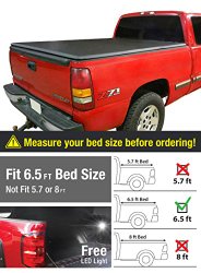 Premium TriFold Tonneau Truck Bed Cover For 88-07 Chevy/GMC Silverado/Sierra (Classic) 6.5 feet (78 inch) Trifold Truck Cargo Bed Tonno Cover (NOT For Stepside)