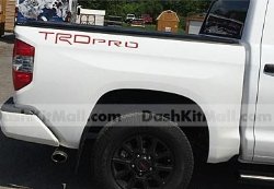 Red TRD Pro Letters for Toyota Tundra 2014 2015 2016 Truck Bed Inserts
