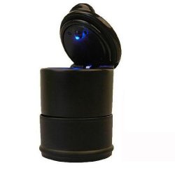 TOOGOO (R) Giveumore LED Cigarette Ashtray Holder Car Auto Portable Smokeless Cup Holder Black