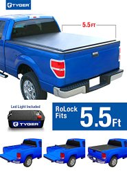 Tyger Auto TG-BC2N2081 RoLock Low Profile Roll-Up Truck Bed Tonneau Cover (For 2004-2014 Nissan Titan 5.5′ Bed Only)