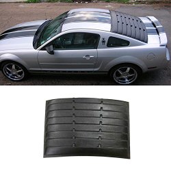 VIOJI 1pc ABS Plastic Black ABS Plastic Retro Style Rear Window Louver For 05-14 Ford Mustang 2-Door Coupe Only