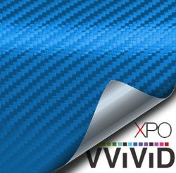 VVIVID® XPO Electric Blue 3D Carbon Fiber 5ft x 1ft Vinyl Wrap Roll with Air Release Technology