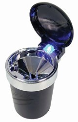 Zento Deals Ash Tray Auto Cigarette Odor Remover and Smoke Diffuser with Blue LED Cool Light Indicator
