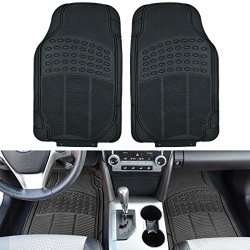 All Weather Tough Rubber Floor Mats in Black – 2pc Front Set