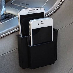 Aumo-mate Universal Smartphones Car Air Vent Mount Holder Cradle Auto Outlet Storage Box Multi-fuction Organizer Pocket Pouch Bag Holder (Black)