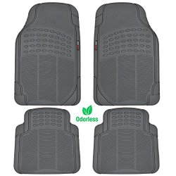 BDK MotorTrend Universal Fit 4-Piece Odorless Premium Heavy Duty All Weather Maximum Protection Car Floor Mat – Rubber (Charcoal Gray)