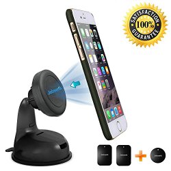 Dashboard Cell Phone Holder Car Mount, Rhinoteck Magnetic Car Mount for iPhone 6 Plus, Android, GPS, Galaxy Note4, Compatible With All Smartphones- Black