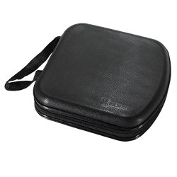 Foxnovo Portable Clear Plastic 40 CD DVD VCD Disc Holder Storage Box Bag Wallet Case Protector Organizer (Black)