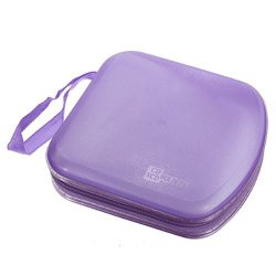 Foxnovo Portable Clear Plastic 40 CD DVD VCD Disc Holder Storage Box Bag Wallet Case Protector Organizer (Purple)