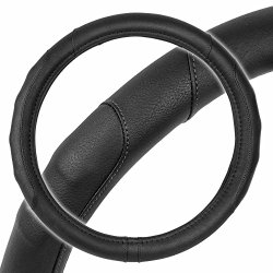 GripDrive Pro Stitched Synthetic Leather Steering Wheel Cover – Ergo Contour Comfort Hand Grips – Small 13.5″ – 14.5″