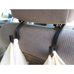 Handy Hooky 2pc Car Seat Headrest Hanger Storage Hooks – Purse Handbag Grocery Bag Holder