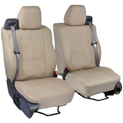 PolyCustom Seat Covers for Ford F-150 Regular & Extended Cab 04-08 – Integrated Seat Belt – EasyWrap Cloth in Beige Tan