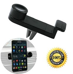 Smartphone Car Mount, RhinoTeck – Universal Cellphone Air Vent Car Mount Holder Cradle for iPhone 6S/ 6/ 5S/ 5 Samsung Galaxy S6 S5 S4/ NOTE 5, 4, 3 and More – Black