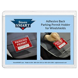 StoreSMART® – Parking Permit Holder for Windshields – Adhesive Back – 3-Pack – PSR-PARK-1045L-3